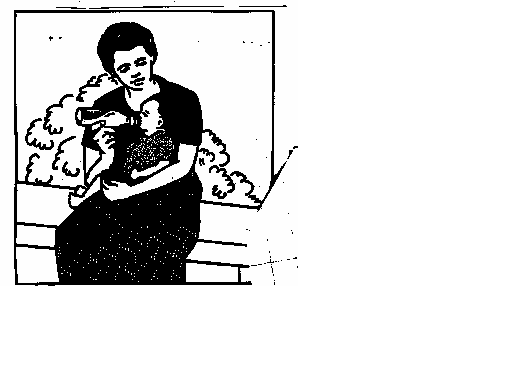 This child may get diarrhoea as she is being fed from a dirty bottle