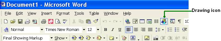 Drawing tool icon in MS Word