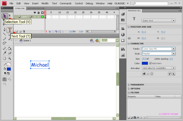 Text tool: Adding text