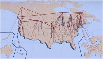3D map of the internet connections