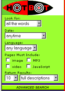 Hotbot advanced search