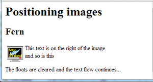 Image positioning example